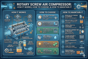 Rotary Screw Air Compressor: How It Works, How to Choose, and How to Maintain It