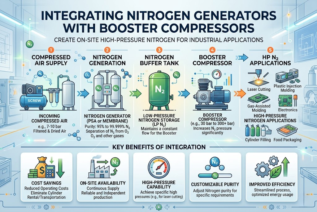 Integrating Nitrogen Generators with Booster Compressors