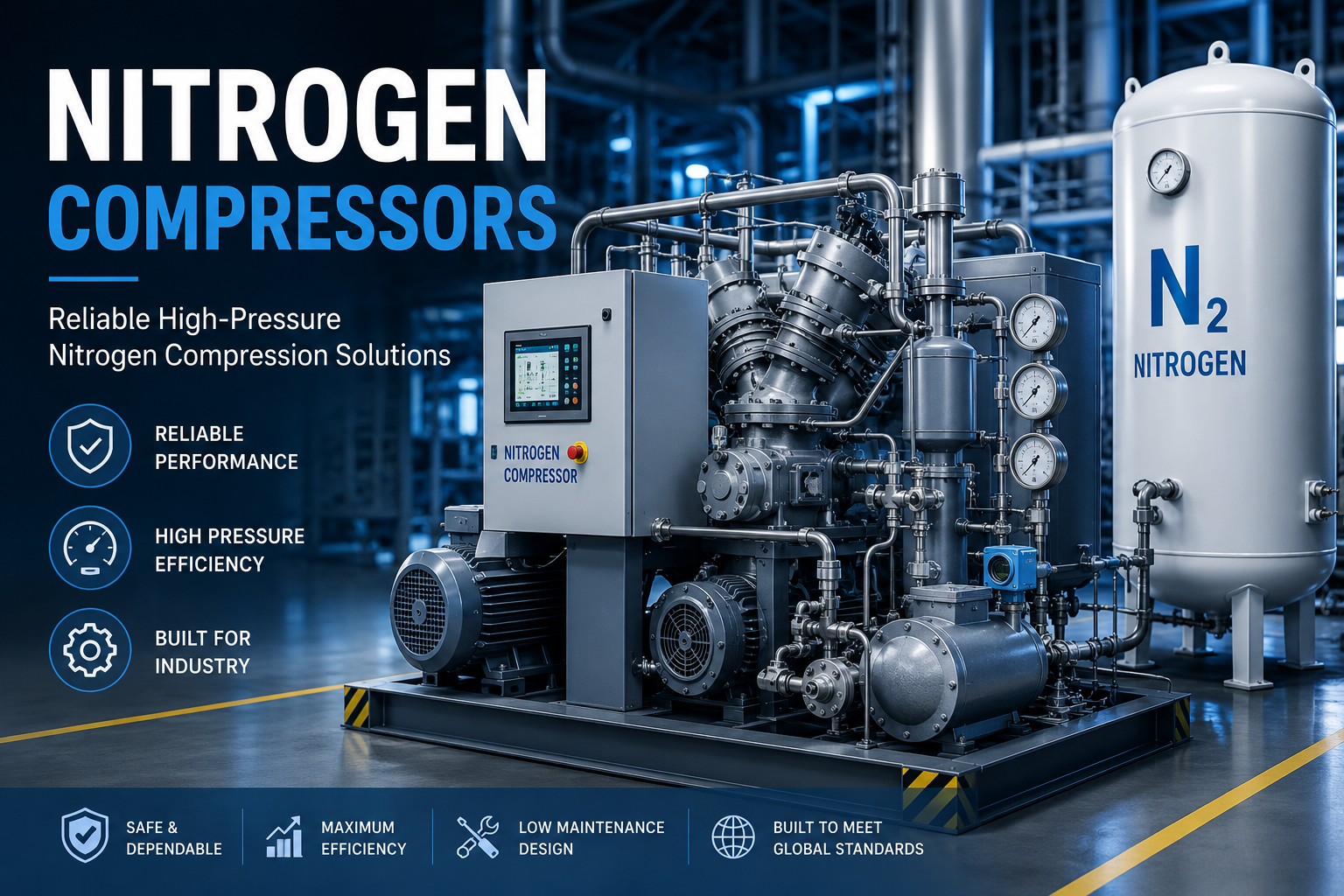 Multi-stage compression theory diagram for oxygen booster compressors