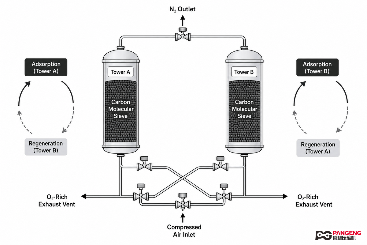 How PSA (Pressure Swing Adsorption) Nitrogen Generation Works — PanGeng