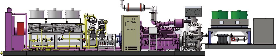 General arrangement elevation of a Pangeng drilling-air compressor package showing cooler stack, drive motor and skid frame height