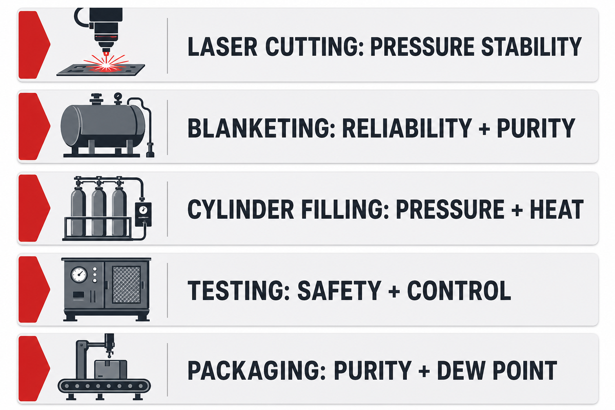 Application Sizing: Laser Cutting, Blanketing, Cylinder Filling, Testing, and Packaging — Pangeng
