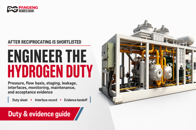 Reciprocating hydrogen duty guide covering interfaces, monitoring, maintenance, and evidence
