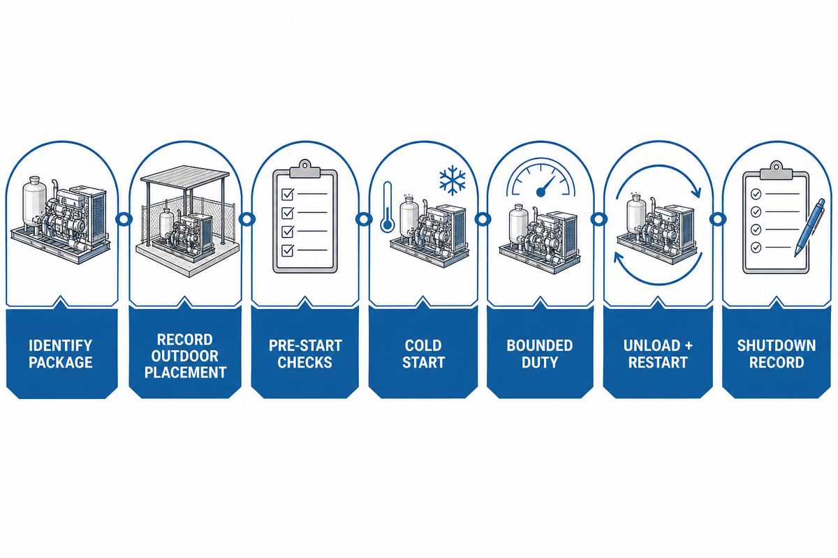 Commission the Engine-Driven Package Around Heat, Exhaust, and Restarts — PanGeng