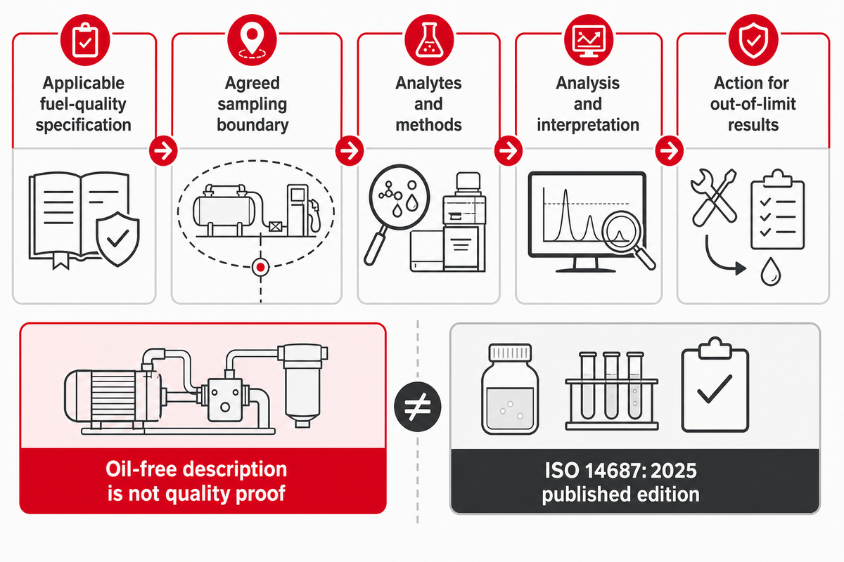 ISO 14687: confirm gas quality at the agreed boundary — PG Compressor