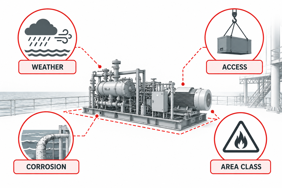 Onshore offshore and classified-location compressor interfaces.